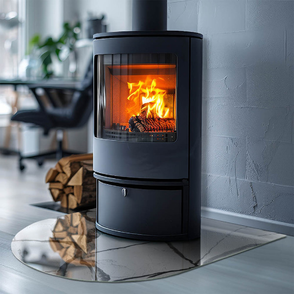 Glasplatte für Kaminöfen Marmoradernmuster