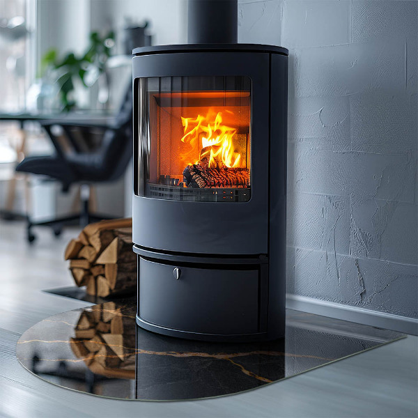 Funkenschutzplatte Kaminöfen Eleganter Marmor mit Adern