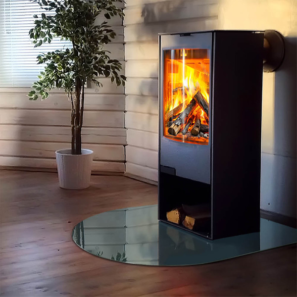 Glasplatte für Kaminöfen Meeresfarbe