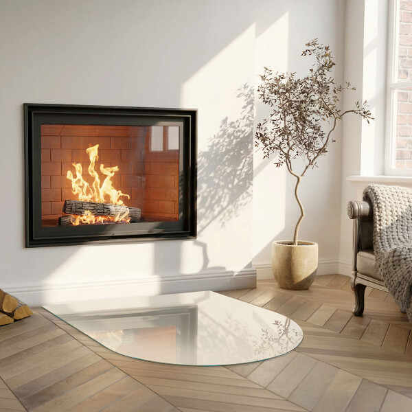 Kamin Glasplatte Farbe Beige
