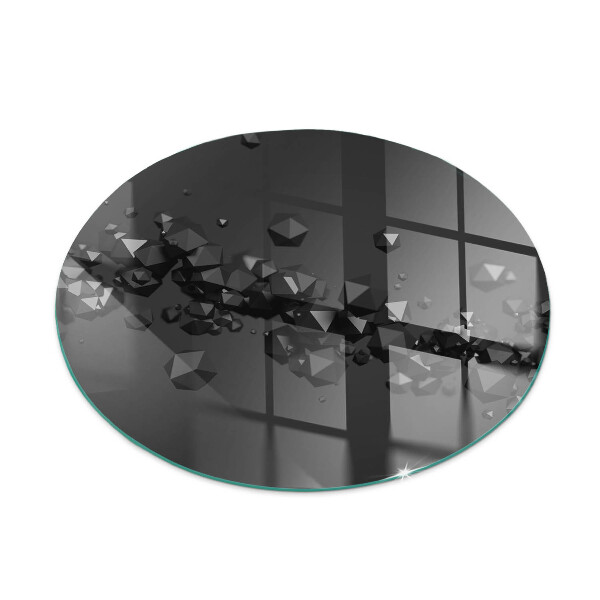 Runde Kamin Glasplatte Abstrakte Wolke aus Festkörpern