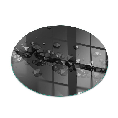 Runde Kamin Glasplatte Abstrakte Wolke aus Festkörpern