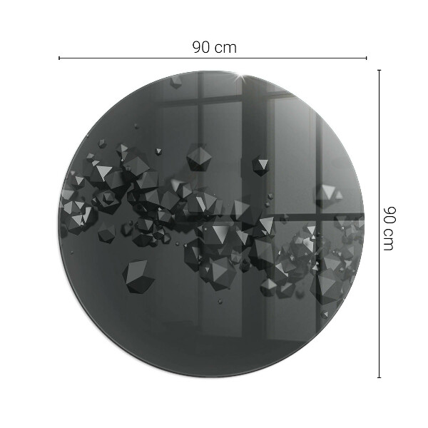 Runde Kamin Glasplatte Abstrakte Wolke aus Festkörpern