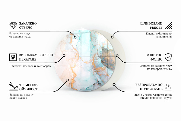 Runde Glasplatte für Kaminöfen Natürliche Holzmaserung