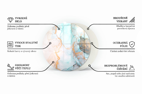 Runde Kamin Glasplatte Lochblechmuster