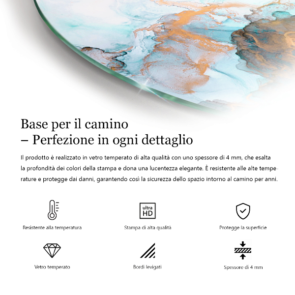 Runde Kamin Glasplatte 3D-geometrisches Muster