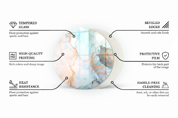 Runde Kamin Glasplatte Polygonale Muster in einem Gitter