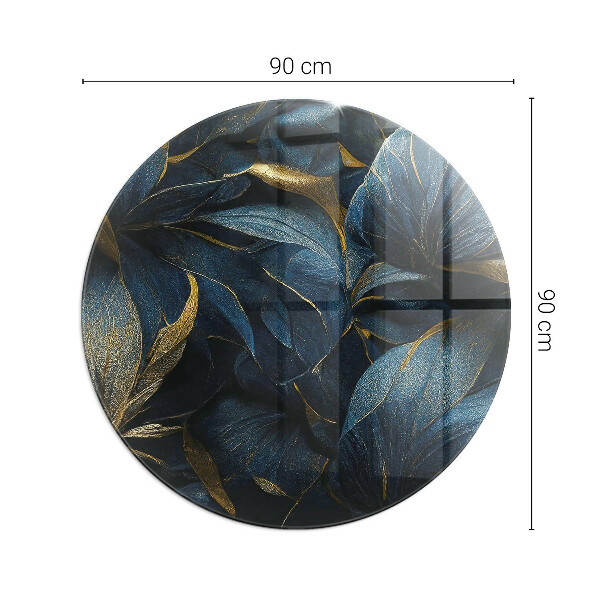 Runde Kamin Glasplatte Elegante Blätter in Textur