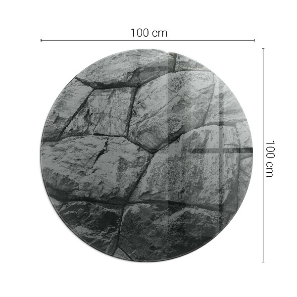 Runde Kamin Glasplatte Natursteinmuster