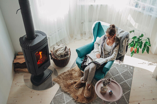 Runde Kamin Glasplatte Farbe Braun