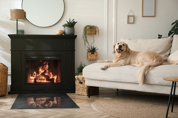 Rechteckige Funkenschutzplatte aus Glas Natürliche Steinstruktur