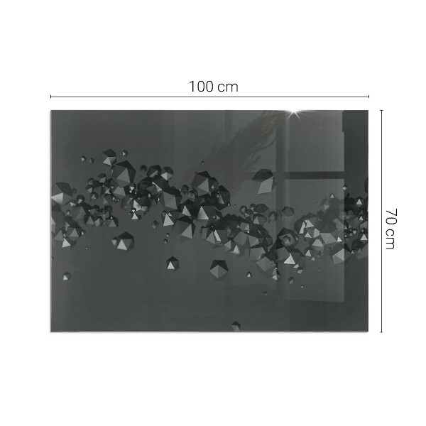 Rechteckige Glasplatte für Kamin Abstrakte Wolke aus Festkörpern