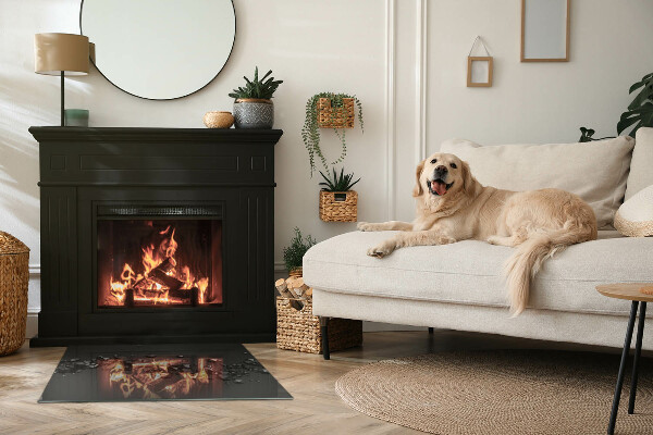 Rechteckige Glasplatte für Kamin Abstrakte Wolke aus Festkörpern