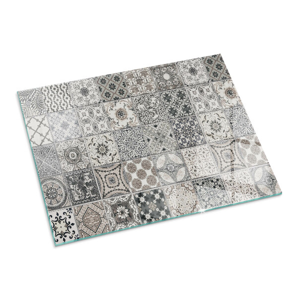 Rechteckige Glasplatte für Öfen Dekorative Fliesenmuster