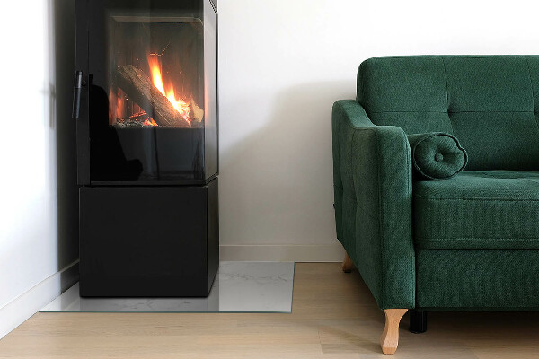 Rechteckige Glasplatte für Kamin Marmormuster mit Adern