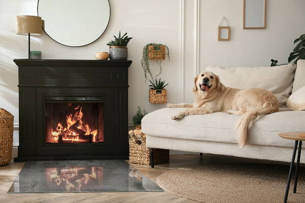 Rechteckige Glasplatte für Kamin Rohe Oberflächenstruktur