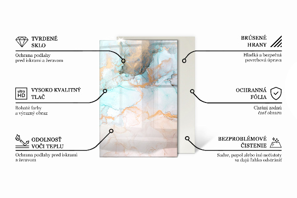 Rechteckige Glasplatte für Kamin Rohe Oberflächenstruktur