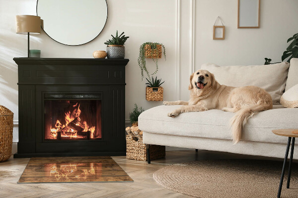 Rechteckige Glasplatte für Öfen Holzbrett mit Maserung