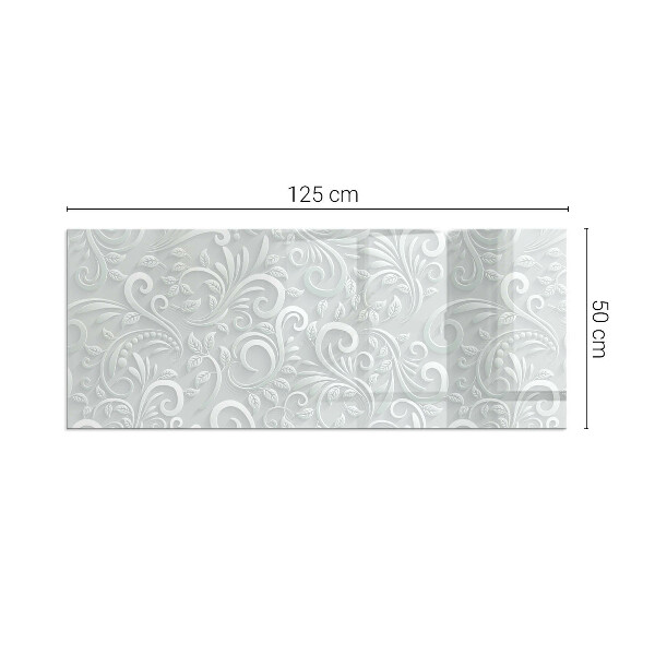 Rechteckige Glasplatte für Kamin Elegantes Pflanzenmuster