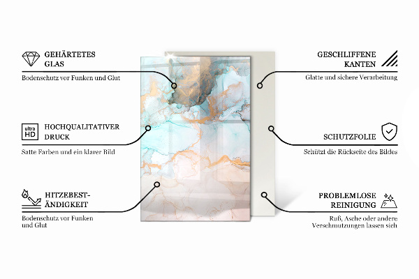 Rechteckige Glasplatte für Kamin Abstraktes geometrisches Muster