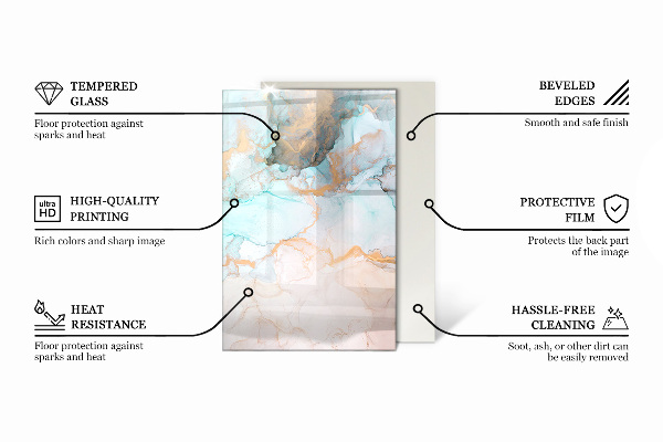 Rechteckige Glasplatte für Öfen Rosttextur im Hintergrund