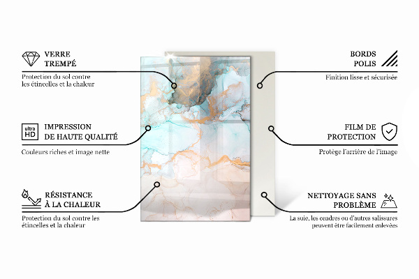 Rechteckige Funkenschutzplatte aus Glas Abstraktes Texturmuster