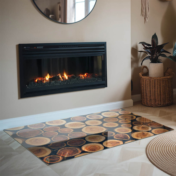 Rechteckige Funkenschutzplatte aus Glas Schachtel aus geschnittenem Holz