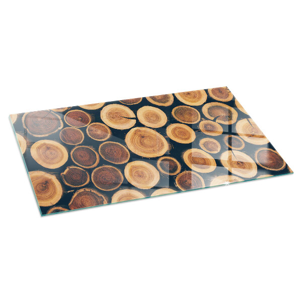 Rechteckige Funkenschutzplatte aus Glas Schachtel aus geschnittenem Holz