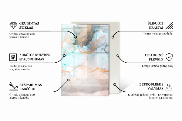 Rechteckige Glasplatte für Kamin Blumenmuster mit Schmetterlingen