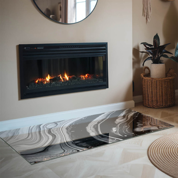 Rechteckige Glasplatte für Öfen Abstrakte Wellen und Linien