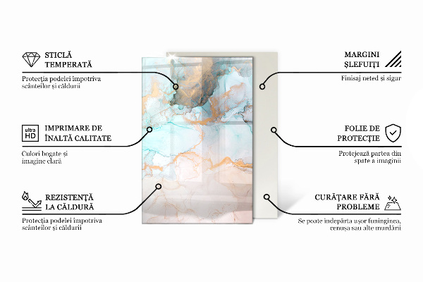Rechteckige Glasplatte für Öfen Abstraktes Fluidmuster