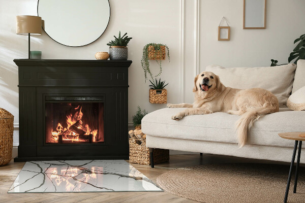 Rechteckige Funkenschutzplatte aus Glas Marmoradernmuster