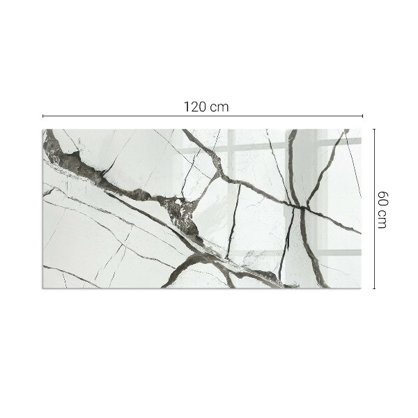 Rechteckige Funkenschutzplatte aus Glas Marmoradernmuster