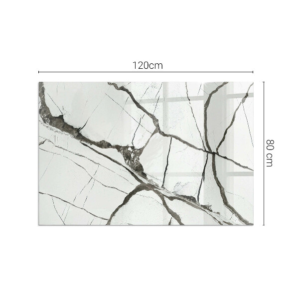 Rechteckige Funkenschutzplatte aus Glas Marmoradernmuster