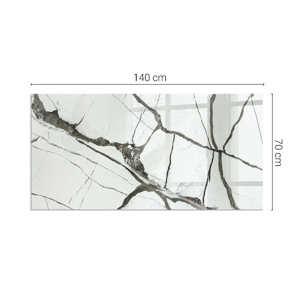 Rechteckige Funkenschutzplatte aus Glas Marmoradernmuster