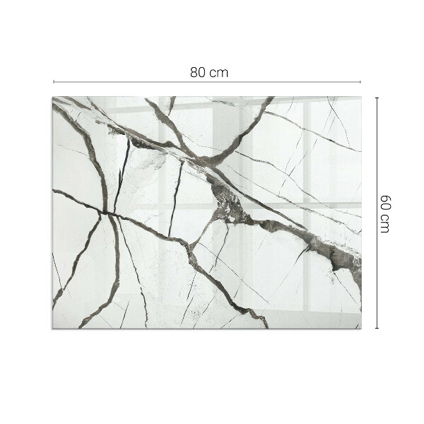 Rechteckige Funkenschutzplatte aus Glas Marmoradernmuster