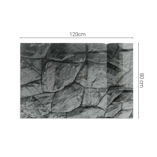 Rechteckige Glasplatte für Kamin Natursteinmuster