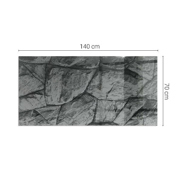 Rechteckige Glasplatte für Kamin Natursteinmuster