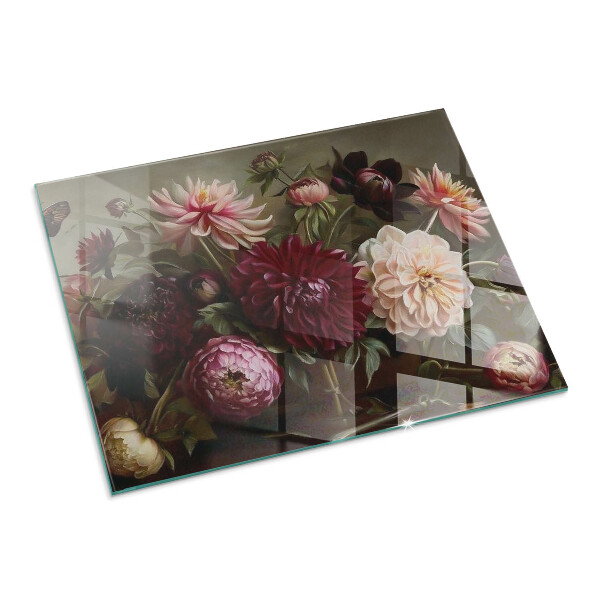 Rechteckige Glasplatte für Öfen Blumenstrauß im Detail