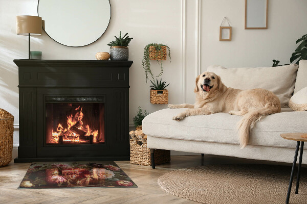 Rechteckige Glasplatte für Öfen Blumenstrauß im Detail