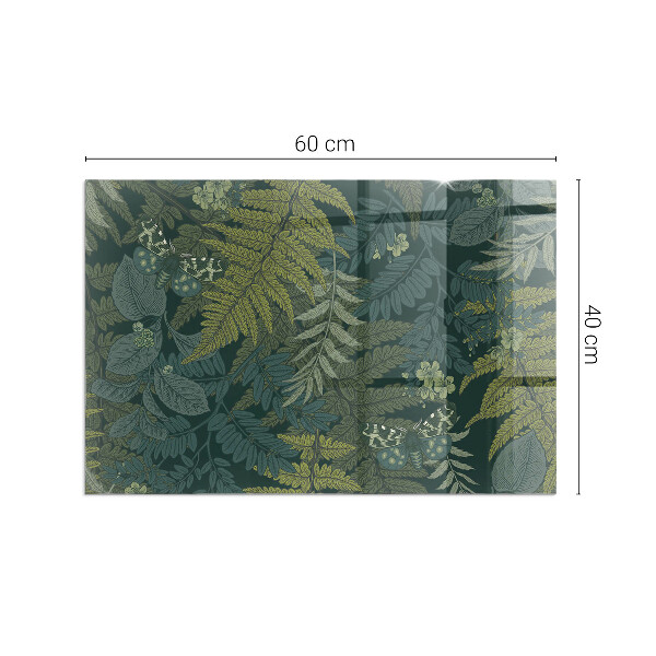 Rechteckige Funkenschutzplatte aus Glas Pflanzenmotive mit Schmetterlingen