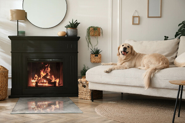 Rechteckige Glasplatte für Öfen Natursteinmuster