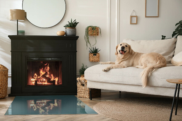 Rechteckige Funkenschutzplatte aus Glas Meeresfarbe