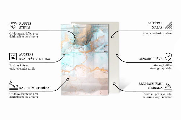 Rechteckige Glasplatte für Öfen Farbe Rosa