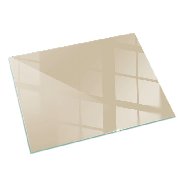Rechteckige Funkenschutzplatte aus Glas Farbe Beige
