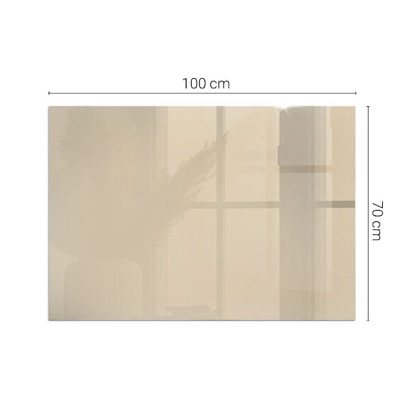 Rechteckige Funkenschutzplatte aus Glas Farbe Beige