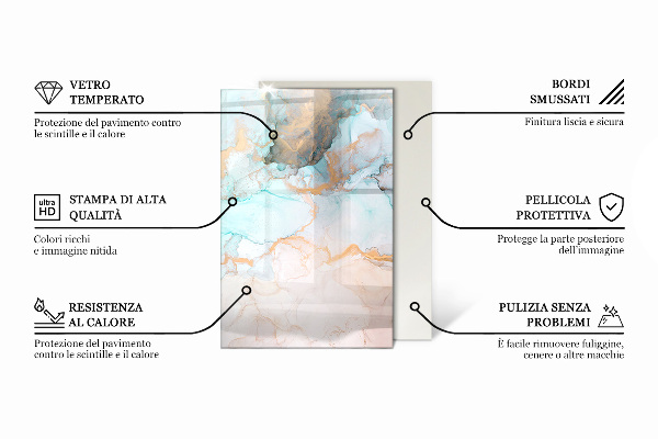 Rechteckige Glasplatte für Öfen Farbe Grau