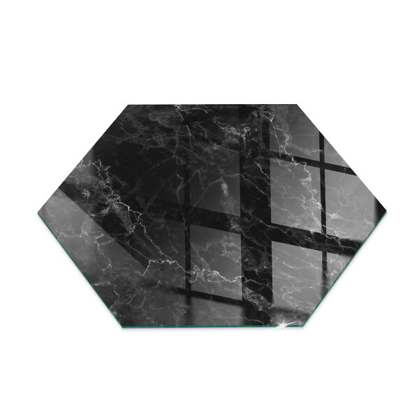 Sechseckige Bodenplatte Glas für Ofen Elegantes Marmormuster