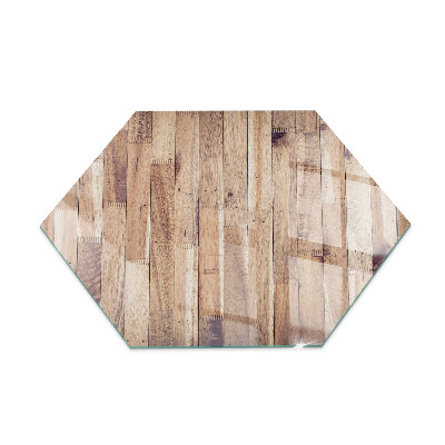 Sechseckige Vorlegeplatte für Kaminöfen Holzbrett im Layout