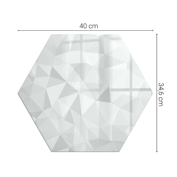 Sechseckige Glasplatte unter Kaminöfen Abstraktes geometrisches Muster